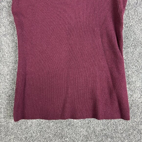 Ted Baker Sweater Womens US 4 Ted 1 Burgundy Ribbed Knit Long Sleeve Pullover - Picture 2 of 9
